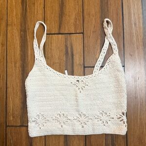 Free People Cream Crochet Tank Top